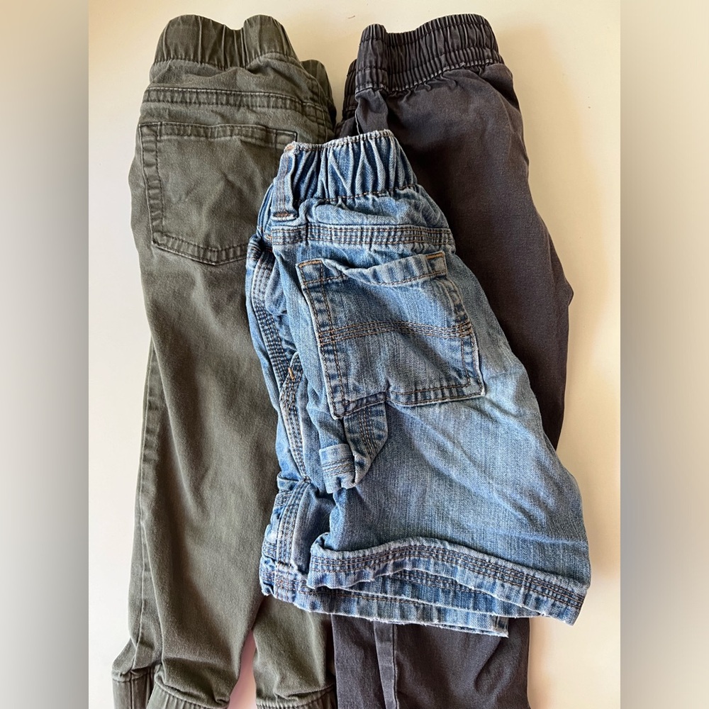 Kids' Denim and Cotton Pants Set